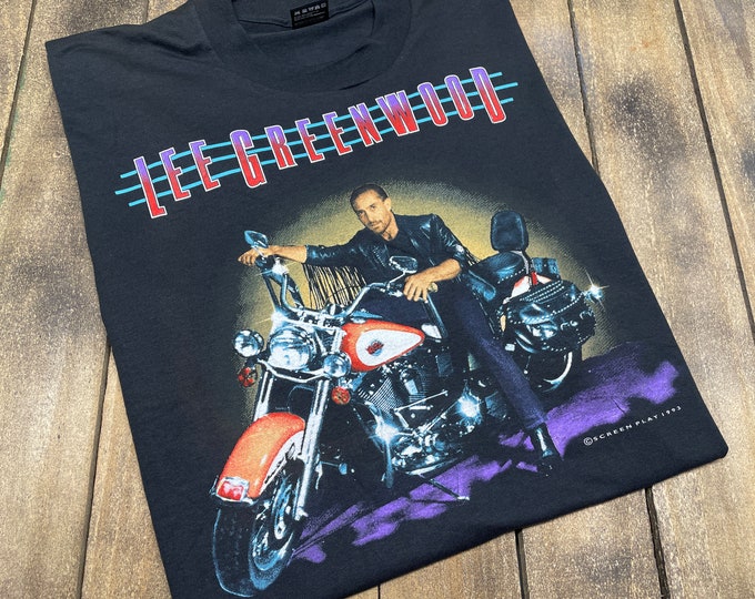 L vintage 1993 Lee Greenwood t shirt * country music tour band tee concert 90s vtg God Bless The USA