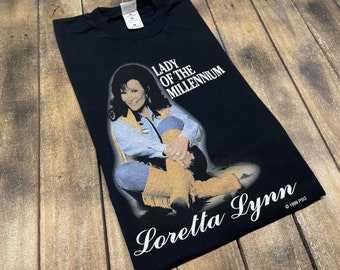 S/M * vintage 90s Loretta Lynn lady of the millennium t shirt * small medium classic country music concert tour * 75.158