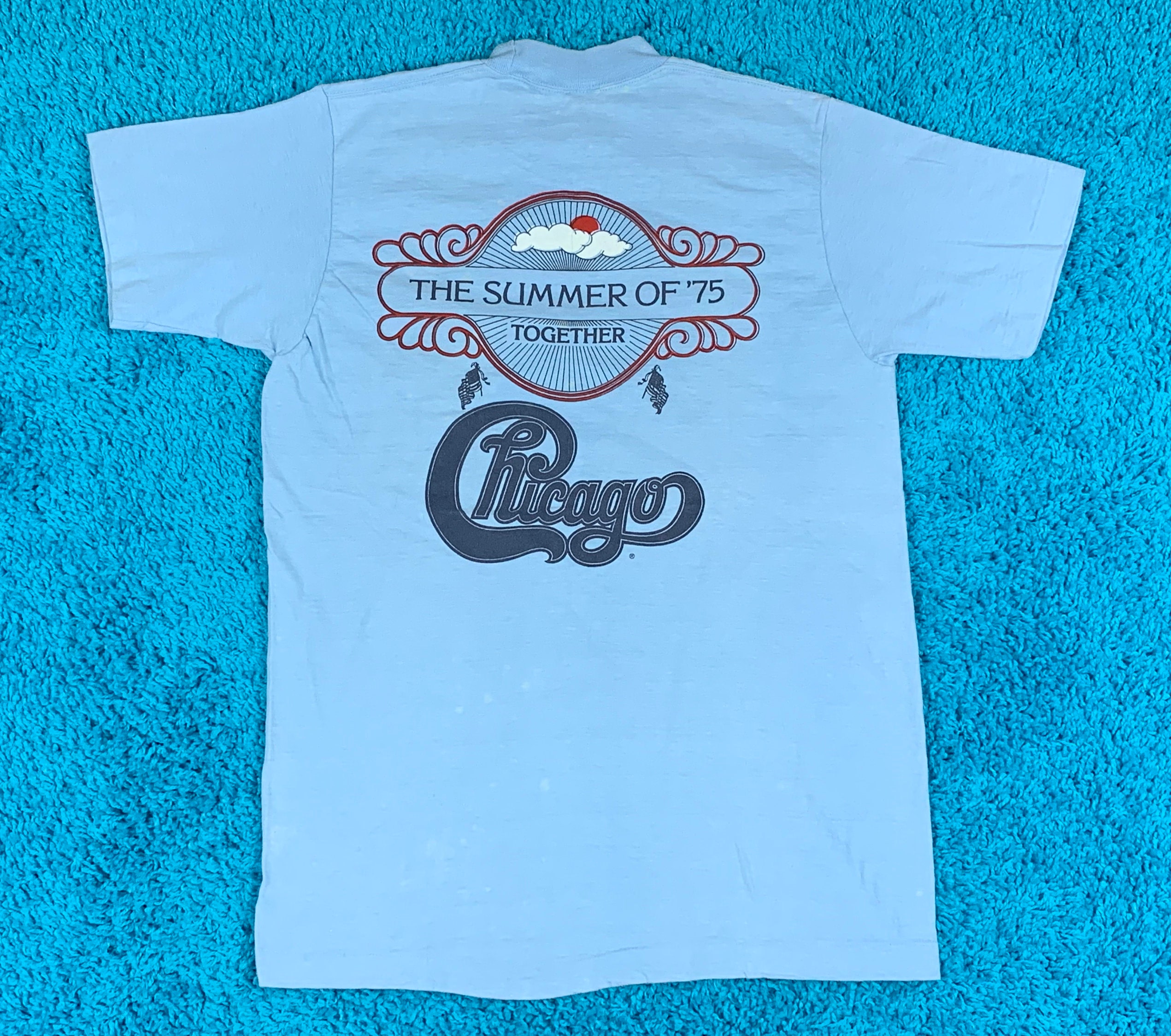 M * vtg 70s 1975 The Beach Boys / Chicago summer tour t shirt * 8.136