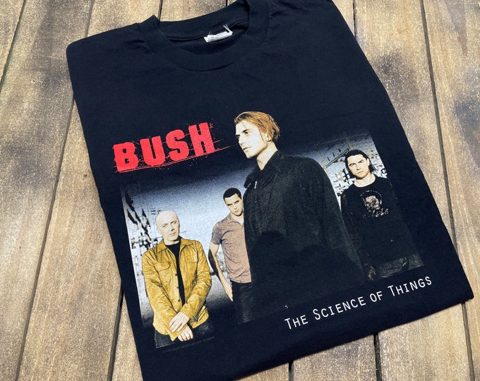 L * vintage BUSH the science of things 2000 tour t shirt * gavin rossdale 90s band tee