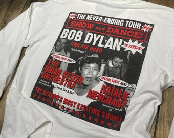 XL * vintage 90s 1999 Bob Dylan tour L/S t shirt * natalie merchant * 13.178