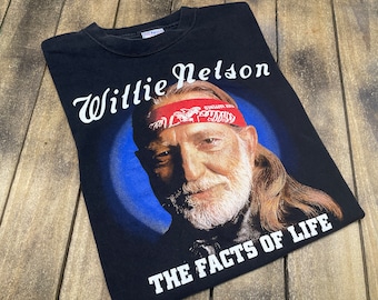 L * vintage Willie Nelson book t shirt * the facts of life and other dirty jokes tour country music