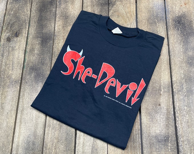 M/L * deadstock vintage 1990 She Devil movie t shirt * rosanne barr promo * 36.176