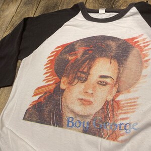S * vintage 80s Boy George Culture Club raglan t shirt * tour 13.173