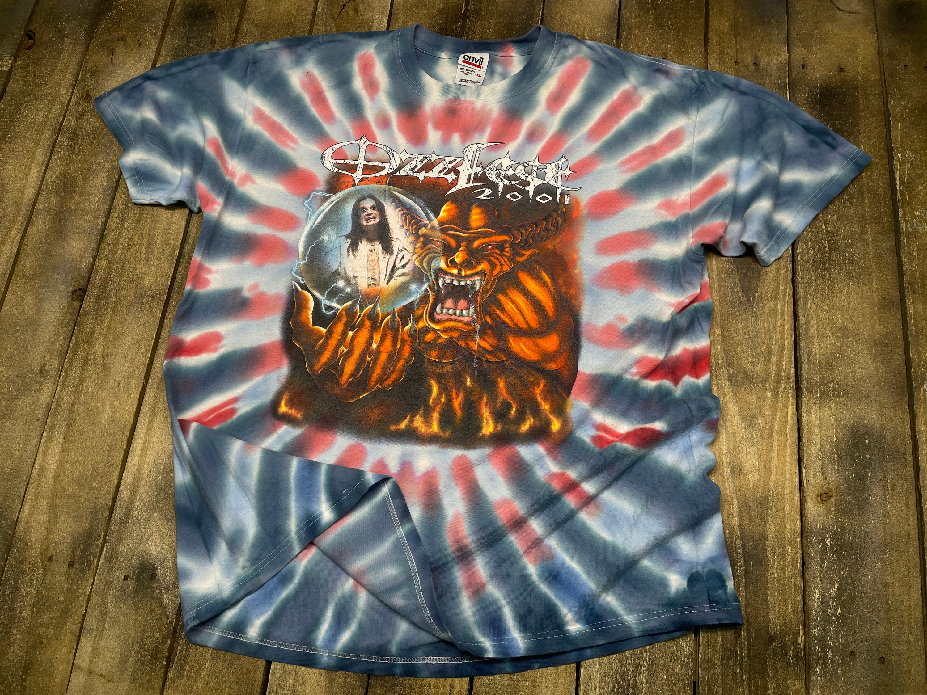 XL Vintage Ozzfest 2001 Tie Dye Tour T Shirt * Ozzy Osbourne XL Vintage Ozzfest 2001 Tie Dye Tour T Shirt * Ozzy Osbourne