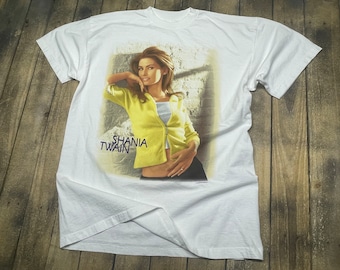 XL vintage 90s 1998 Shania Twain t shirt * country music tour come on over * 39.205