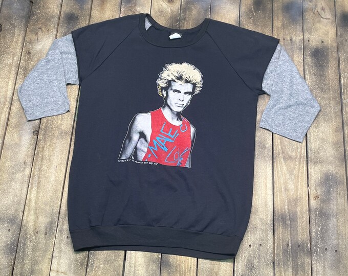 M/L * vintage 80s 1983 Billy Idol t shirt / swearshirt * generation x punk medium large tour * 69.156