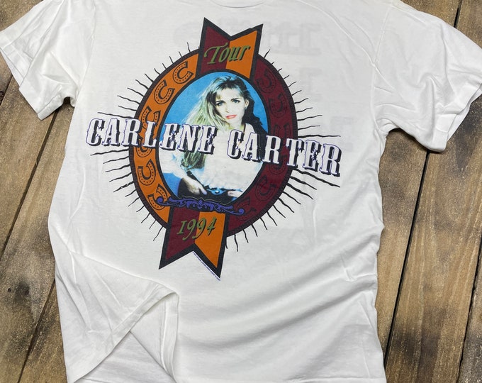 M/L * vintage 90s 1994 Carlene Carter tour t shirt * country music concert medium large