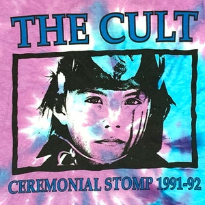XL * thin vtg 90s 1991 The Cult ceremony tie dye lot tour t shirt * 30.163