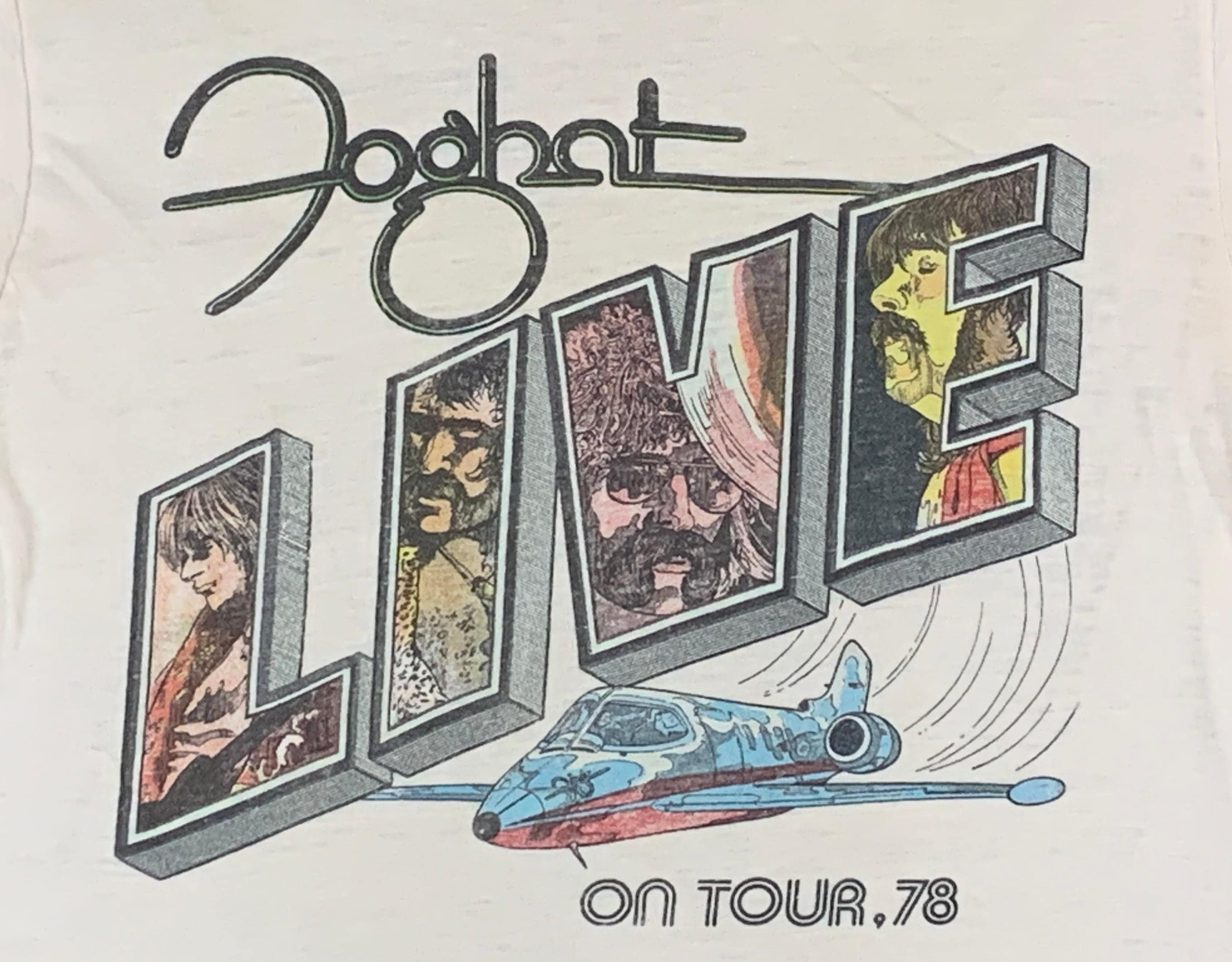 S * thin vtg 70s 1978 FOGHAT live tour t shirt * classic rock * 17.187