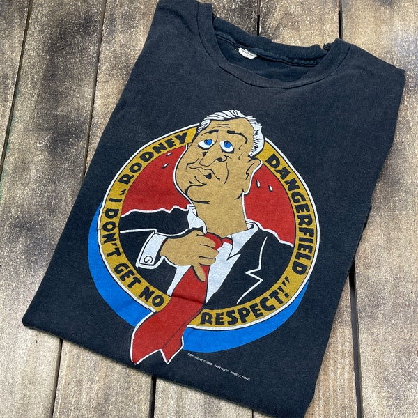 S/M * vintage 1980 Rodney Dangerfield No Respect t shirt * small medium comedy movie tour * 23.180