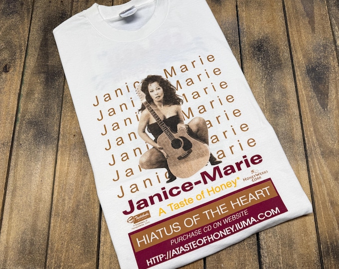 L * vintage 1999 Janice Marie Taste of Honey disco band t shirt * hiatus of the heart 90s