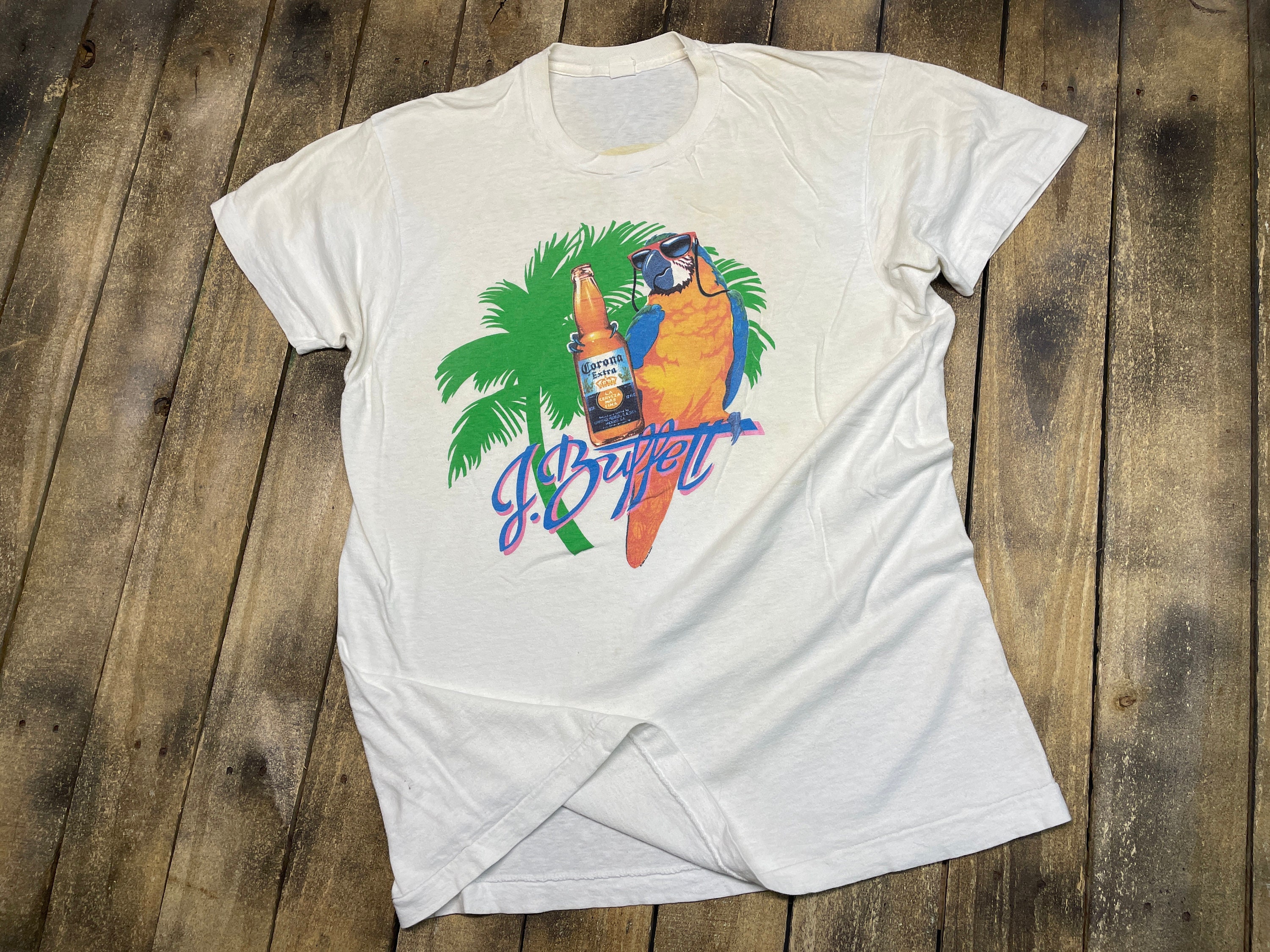 70s Vintage Jimmy Buffet T-Shirt // Coral Reefer Band // 80s Yellow ...