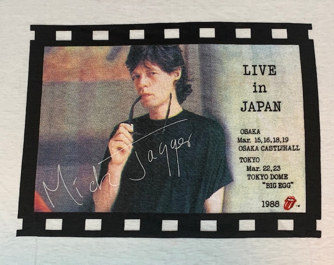 M * nos vtg 80s 1988 Mick Jagger japan tour t shirt * concert rolling stones