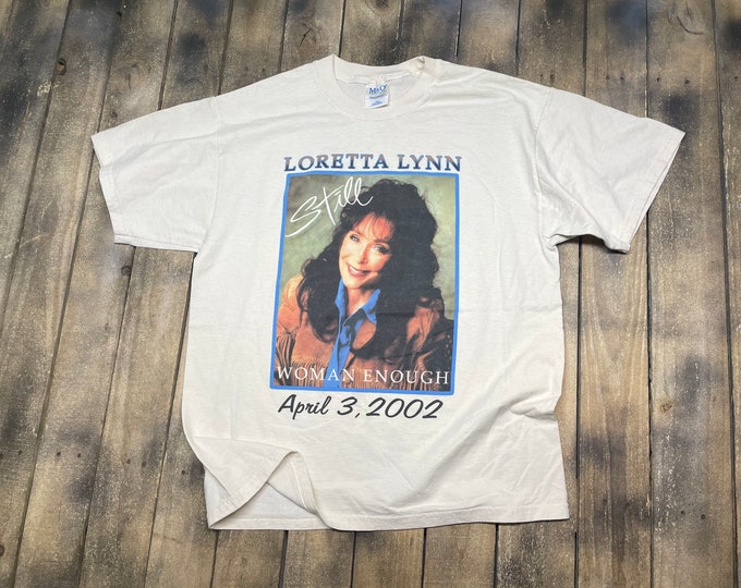 L * Loretta Lynn autobiography book promo t shirt * vintage * 11.170 concert tour
