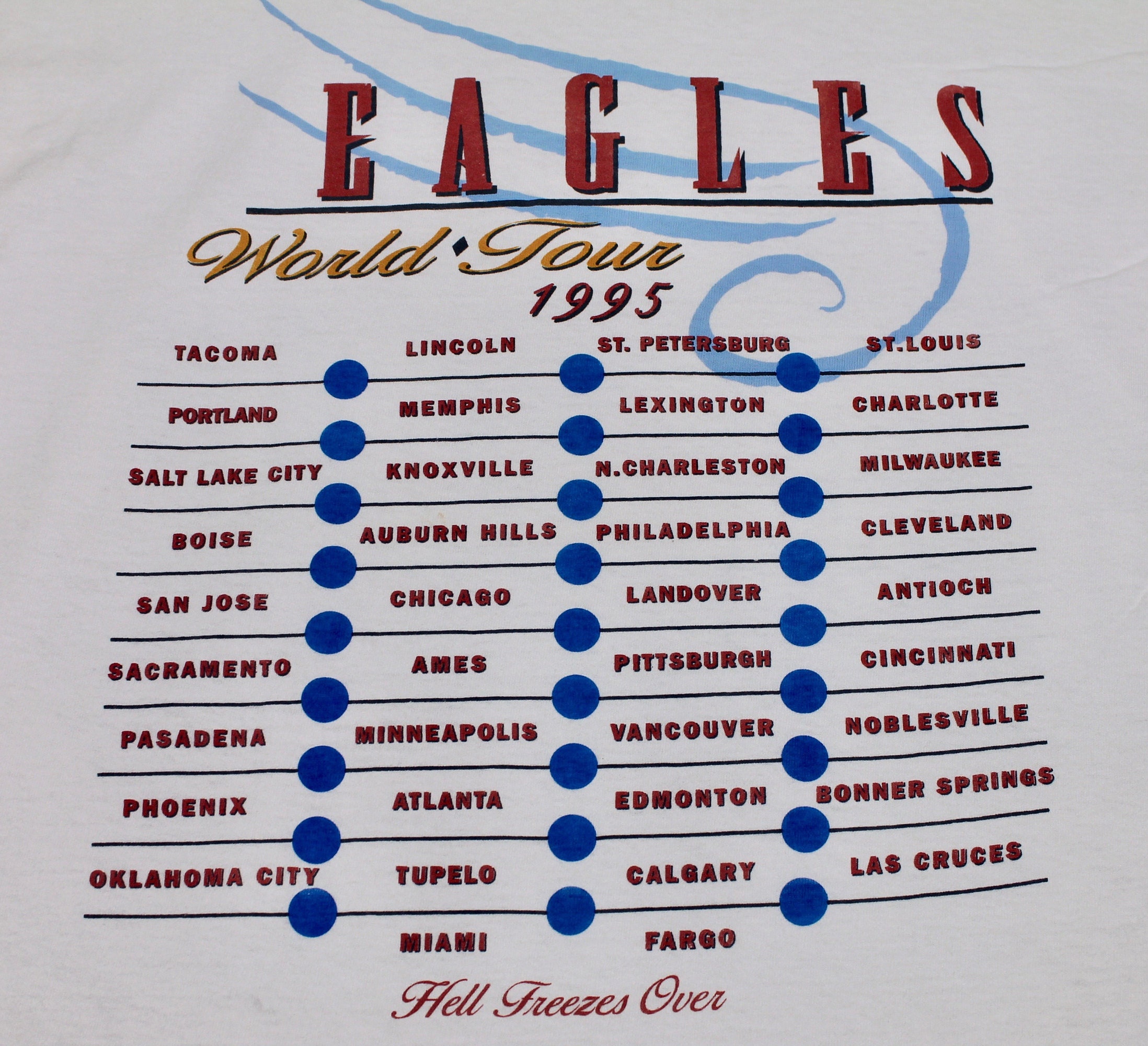 XL * vtg 90s 1995 THE EAGLES Hell Freezes Over concert tour