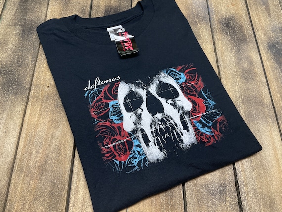 L * vintage 2003 Deftones t shirt * nu metal alt prog rock band non tour y2k