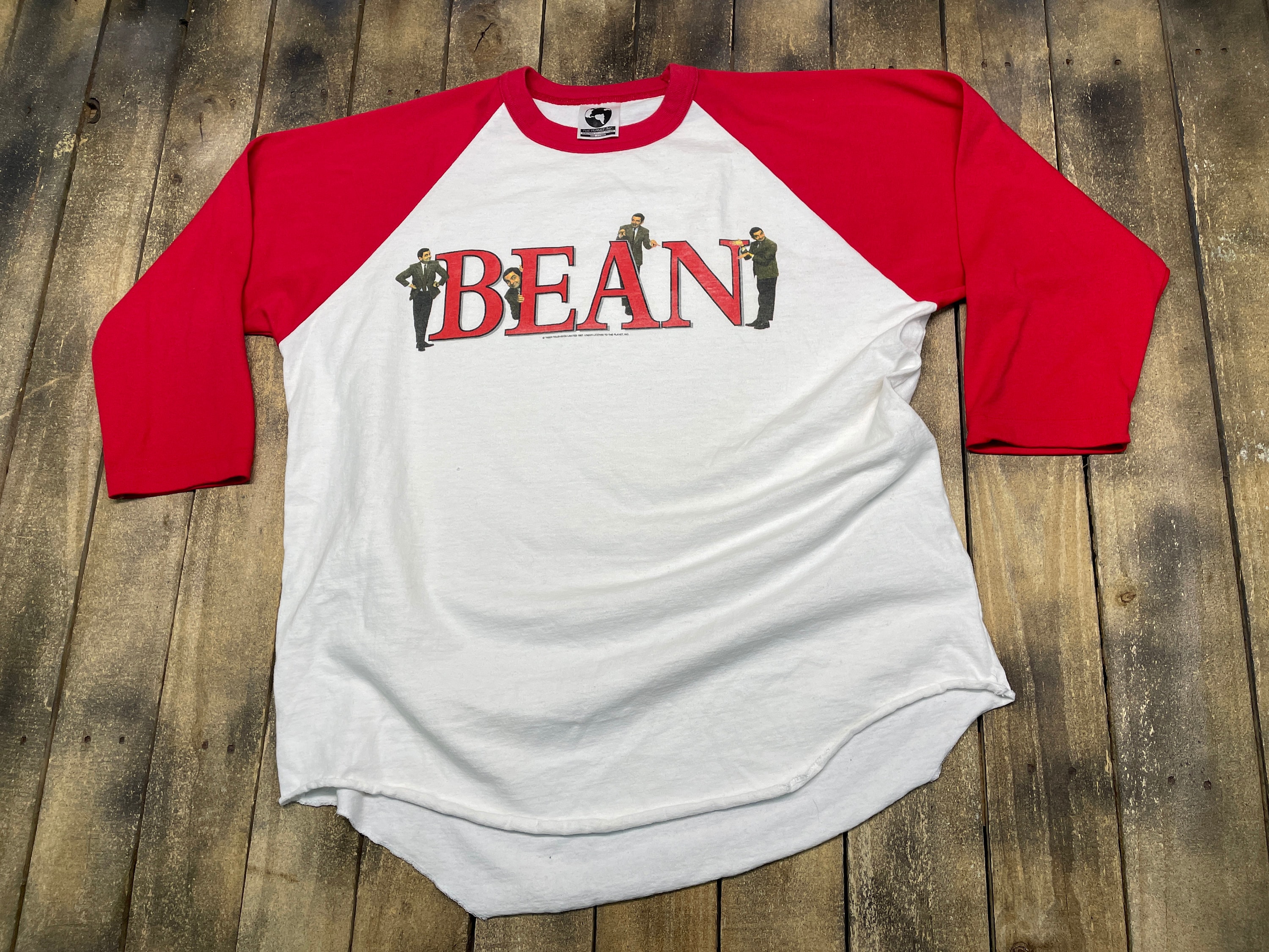 XL * vintage 90s 1997 Mr Bean movie t shirt * raglan promo * 38.195