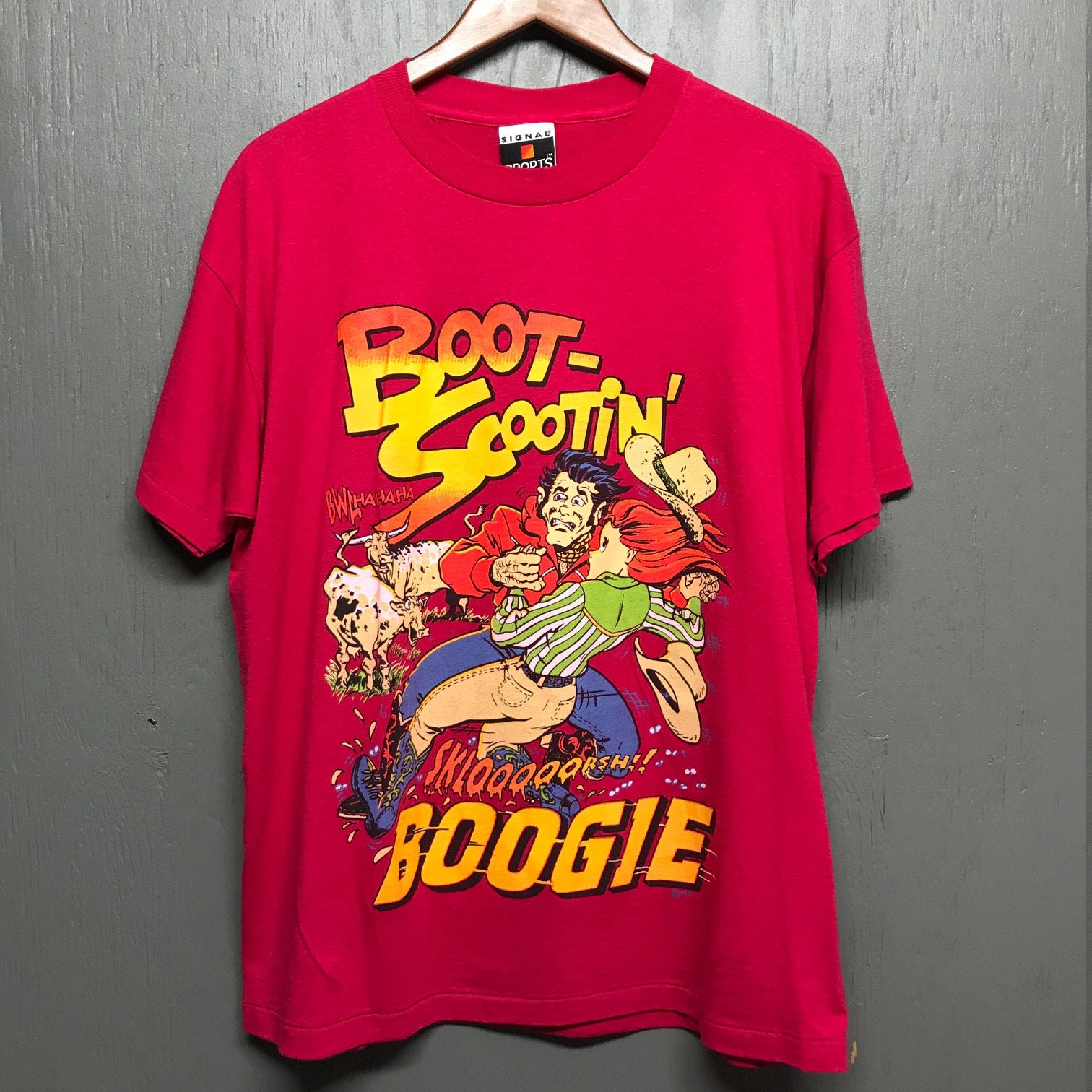L vintage 90s 1992 Boot Scootin Boogie t shirt * country music rockabilly