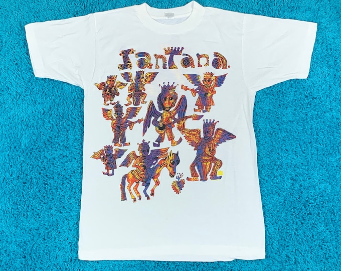 M * nos vtg 90s 1992 carlos SANTANA euro tour t shirt