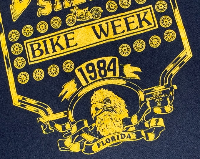 XS * nos vtg 80s 1984 Boothill Saloon Florida biker pocket t shirt * motorcycle * 64.154