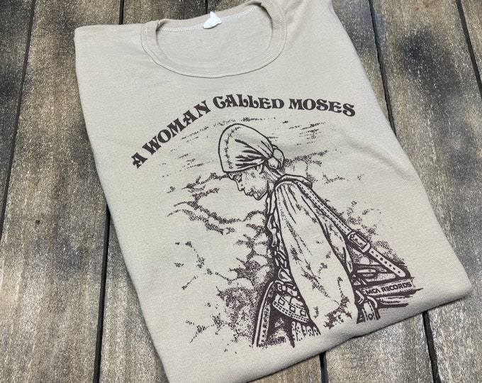 XS * vintage 70s A Woman Called Moses movie promo t shirt * Harriet Tubman story black history africa underground railroad