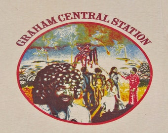 S * vtg 70s 1975 Graham Central Station funk soul t shirt * larry sly and the family stone ain't no bout a doubt it rap sample * 45.184