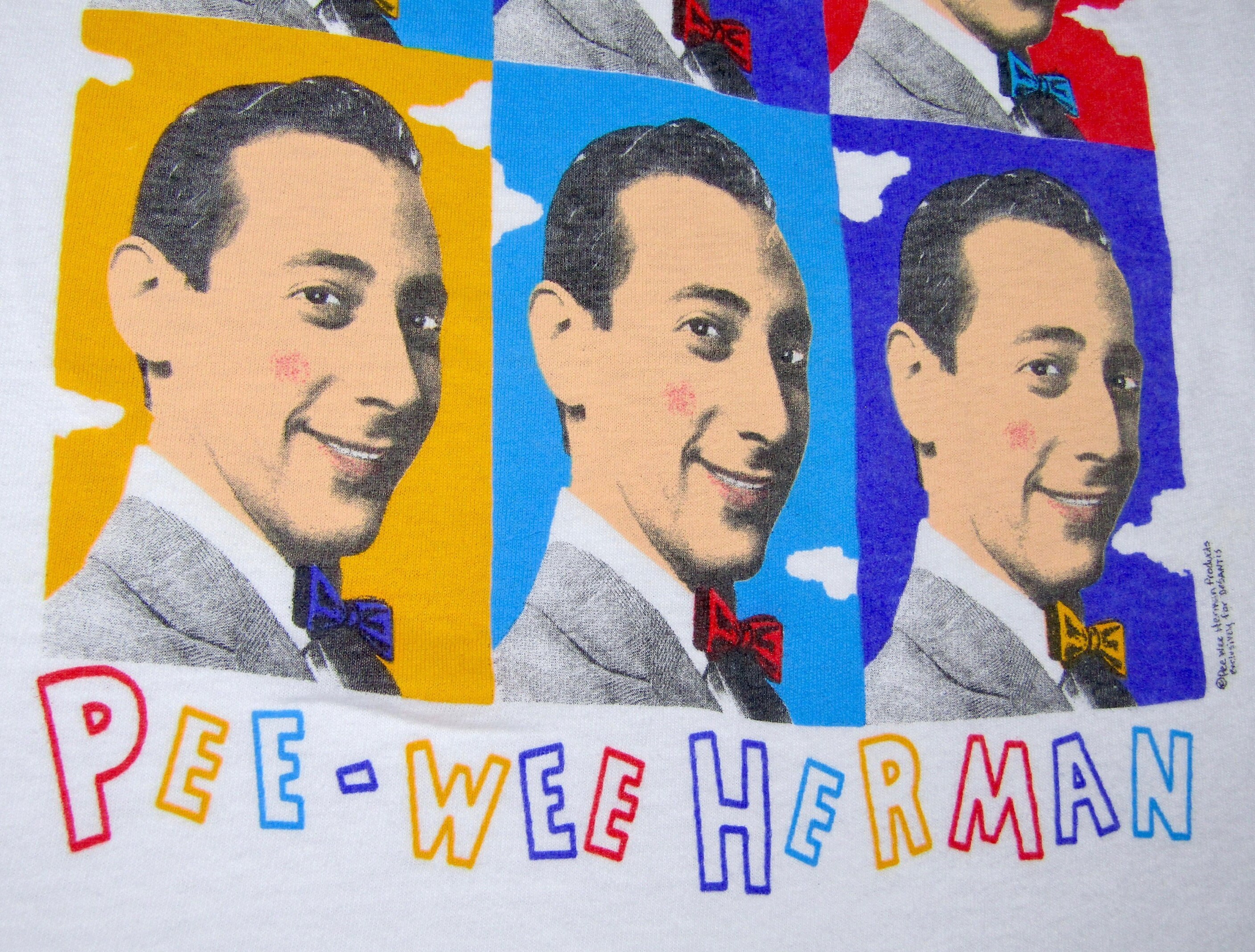 80s stanley desantis pee-wee herman tシャツ 1980s Peewee Herman T-Shirt with Hand Painting 