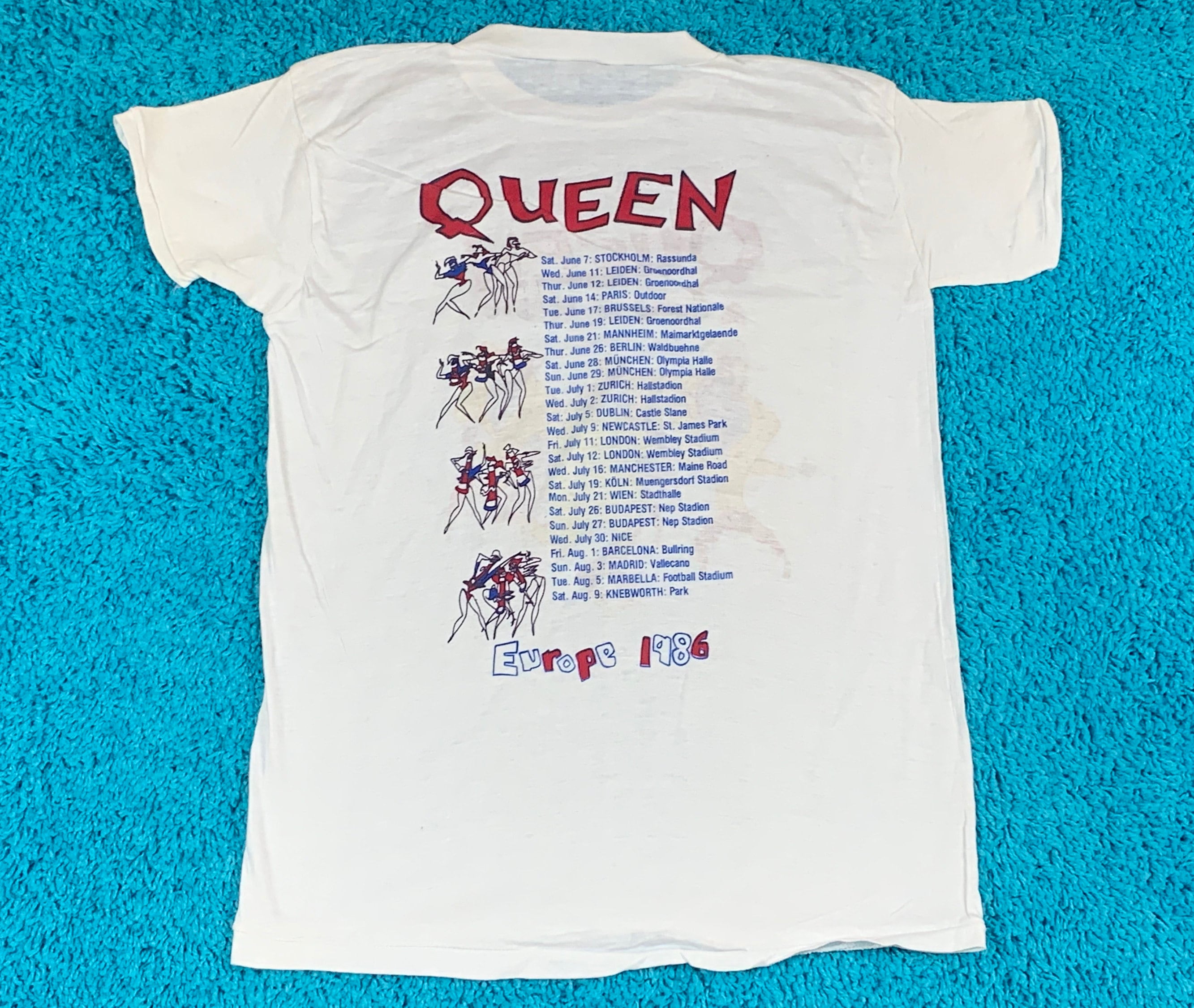 Queen European Tour 1984 T-Shirt - Offizielles Band Shirt Schwarz