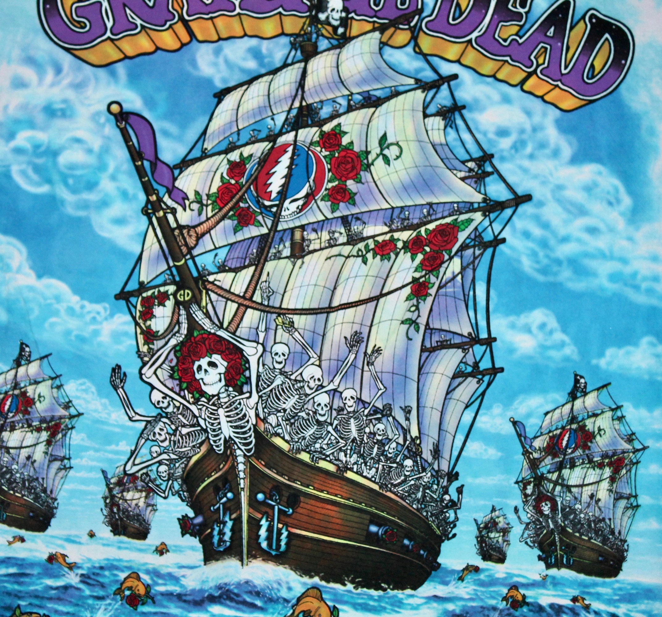 XL * vtg 90s 1993 Grateful Dead ship of fool tie dye t shirt * 44.172