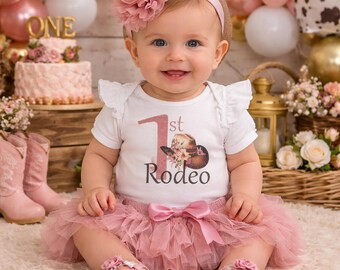 Baby Girl 1st Rodeo Outfit: Boho Western Tutu Set