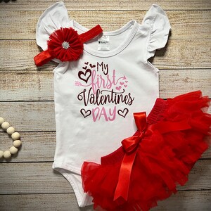 My First Valentines Outfit, Baby Girl 1st Valentines Day, Valentines Day Outfit, Baby Shower gift, My 1st Valentines Day Tutu Outfit Girl