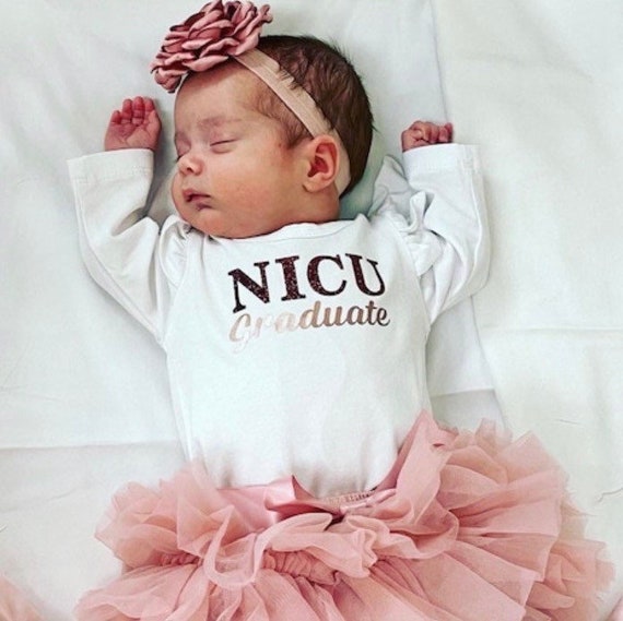 Baby Girl NICU Graduate Take Home Outfit, Tutu Color Dusty Pink Mauve With  Glitter Burgundy and Metallic Rose Gold Premature Baby Clothing 