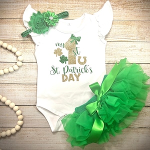 Baby Girl First St Patrick&#39;s Day Outfit, My first St. Patrick&#39;s Day, 1st St Patricks Day outfit,Baby girl St Patrick&#39;s day outfit, shamrock