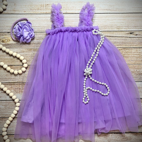 Lavender Tween Embroidered Trim Dress