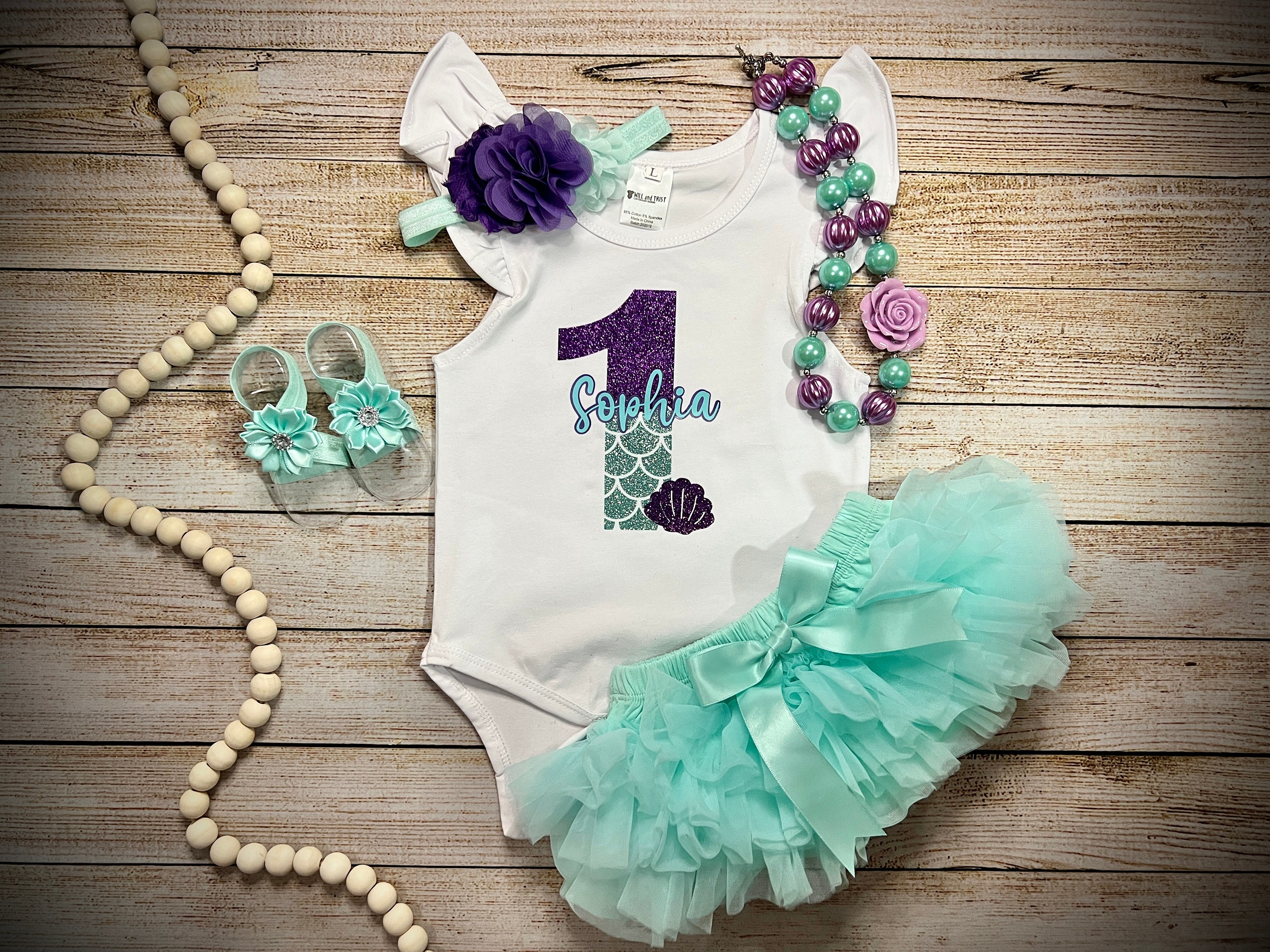 Little mermaid first birthday outfit 2025
