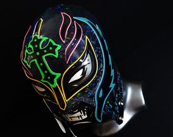 hand made NEON wrestling mask luchador costume wrestler lucha libre mexican mask maske cosplaysemi pro mask