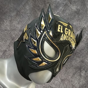 black gold wrestling mask luchador costume wrestler lucha libre mexican mask maske cosplay semi pro mask