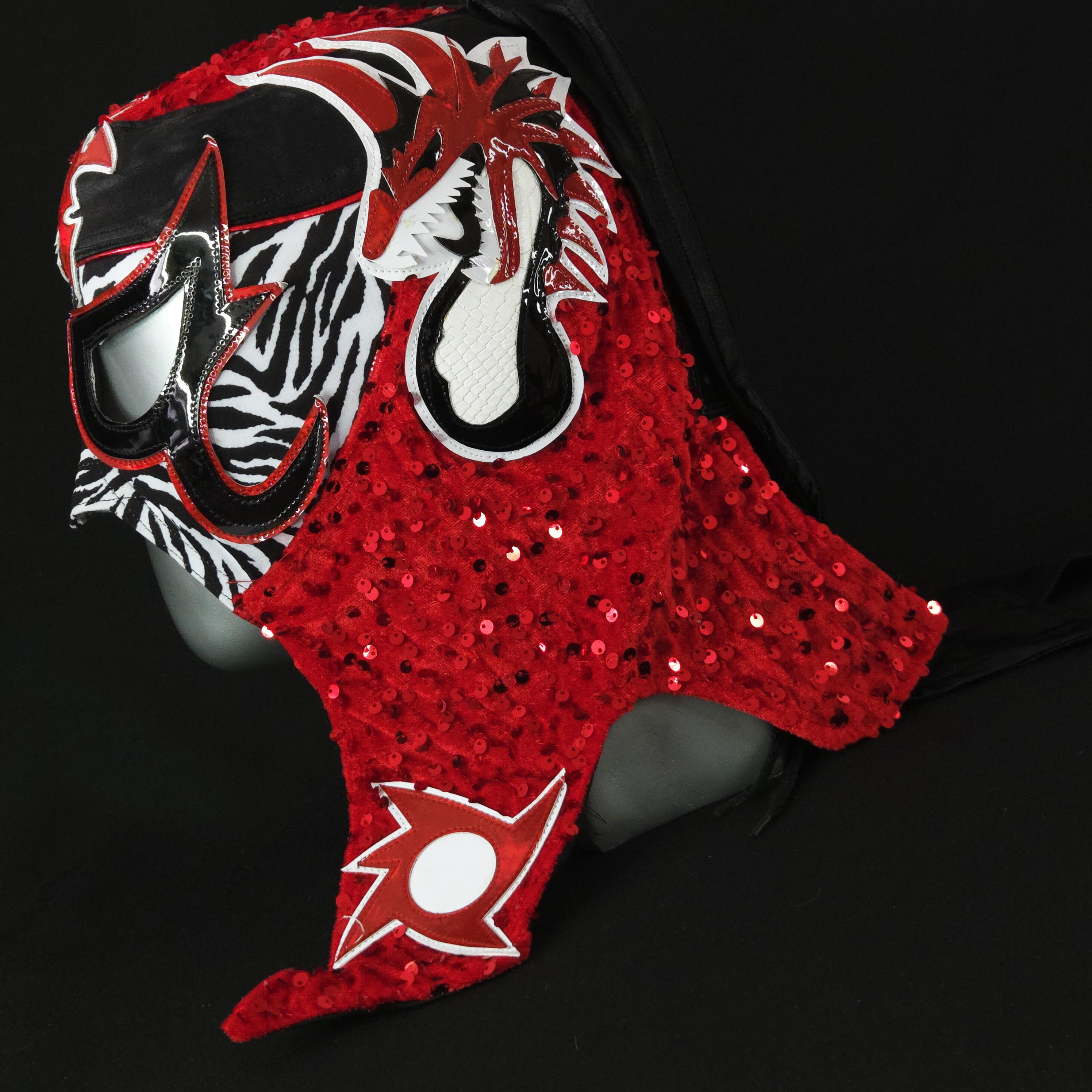 hand made red dragon wrestling mask luchador costume wrestler lucha libre mexican mask maske cosplay