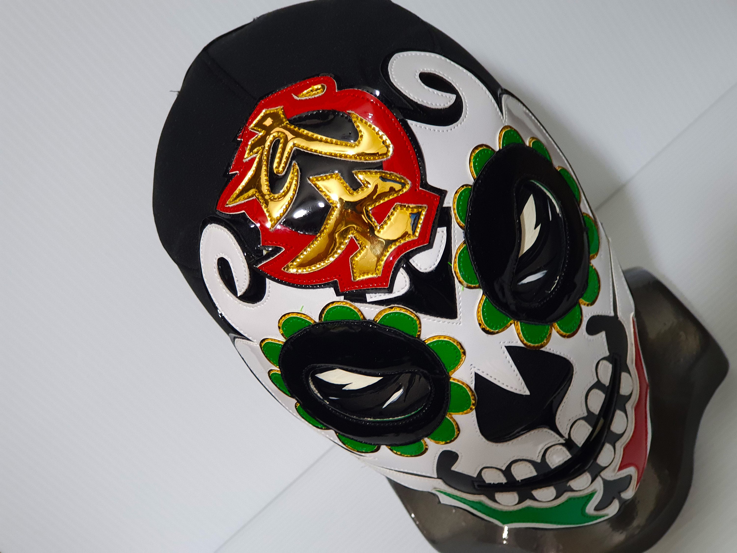 Skull day of the death wrestling mask luchador costume bushi | Etsy