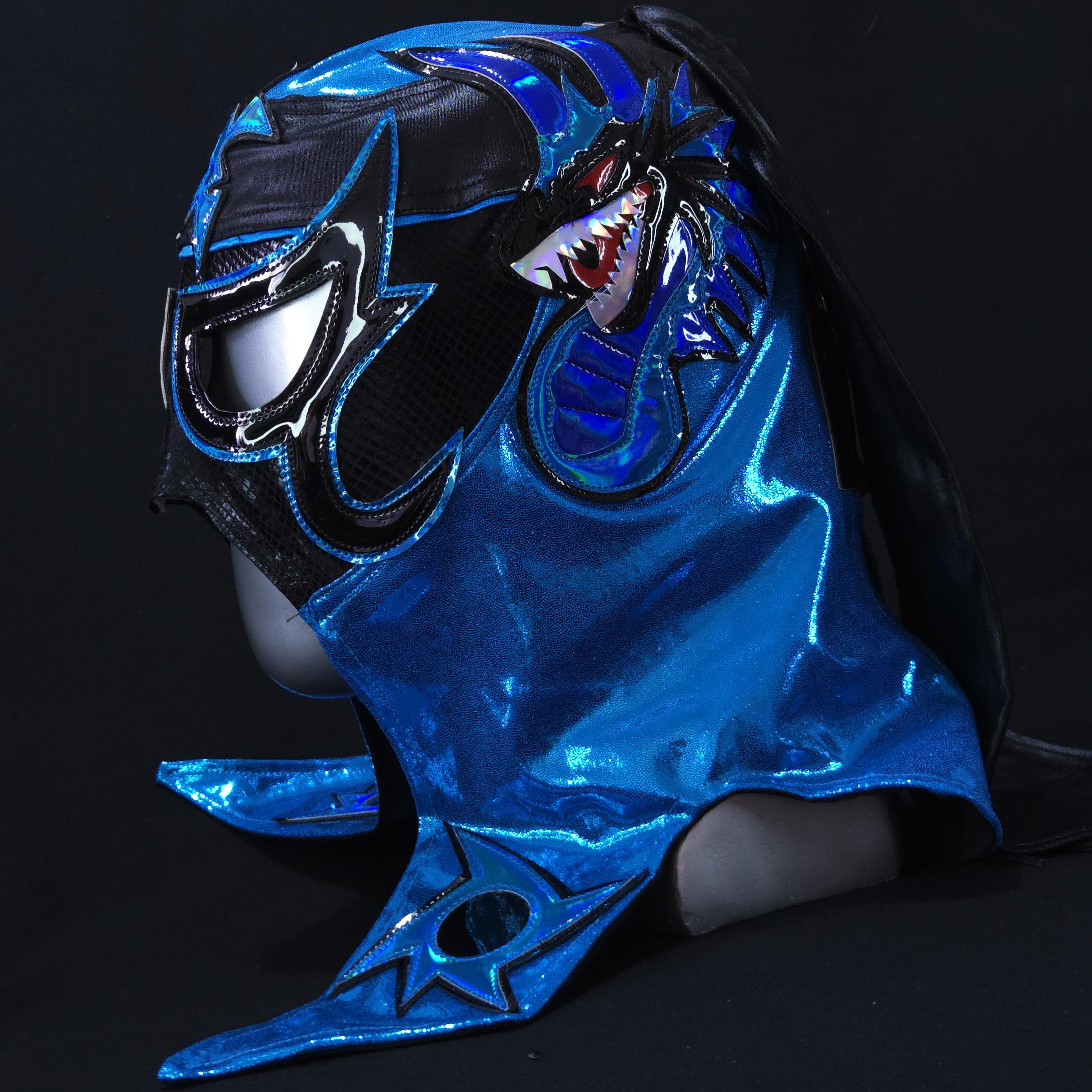 Hand Made BLUE DRAGON MASK Wrestling Mask Luchador Costume