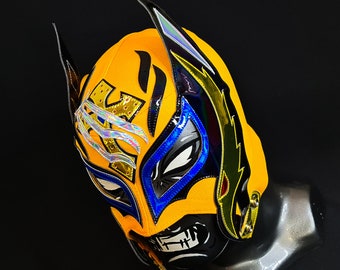 Máscara de REY hecha a mano, máscara de lucha libre, disfraz de luchador, máscara mexicana de lucha libre, máscara de cosplay, máscara semiprofesional