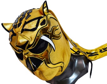 Handgemachte KÖNIG TIGER MASKE Wrestling-Maske Luchador Kostüm Wrestler Lucha Libre mexikanische Maske Maske Cosplaysemi Pro Maske
