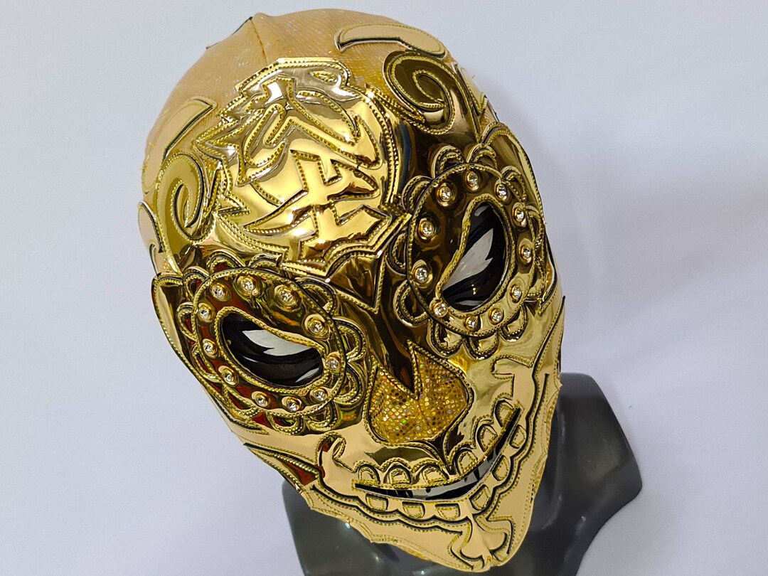 Bushi GOLD Wrestling Mask Luchador Costume Wrestler Lucha Libre Mexican