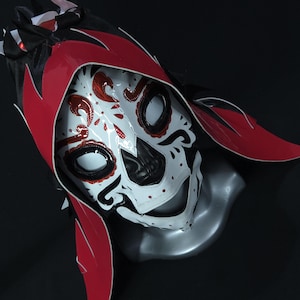 Máscara de lucha libre a muerte hecha a mano, disfraz de luchador, máscara mexicana de lucha libre, cosplay