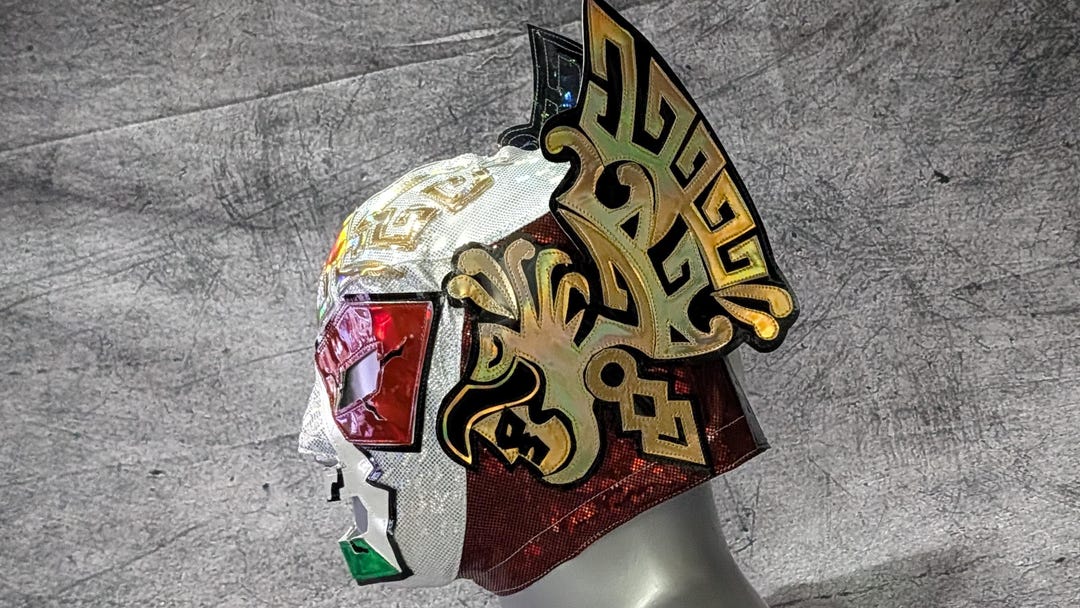 Hand Made AZTEK MASK Wrestling Mask Luchador Costume Wrestler Lucha ...