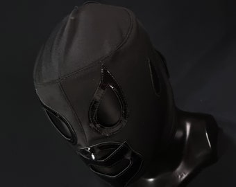 Máscara de Santo Negro feita à mão, máscara de luta livre, traje de lutador, luta livre, máscara mexicana, cosplay