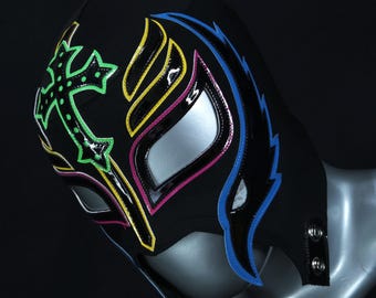 hand made BLACK GOLD MASK wrestling mask luchador costume wrestler lucha libre mexican mask maske cosplay