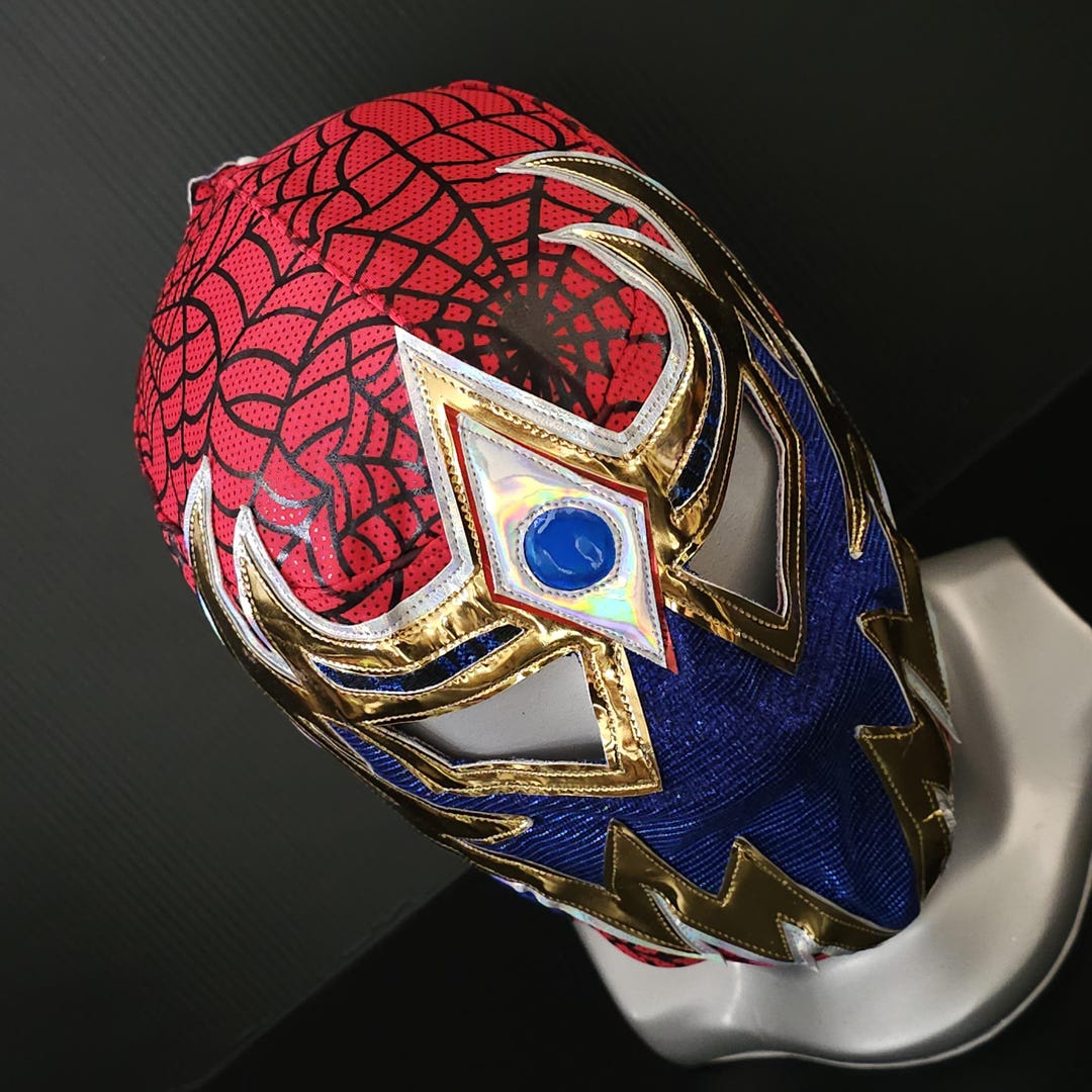 Hand Made Spider Wrestling Mask Luchador Costume Wrestler Lucha Libre ...