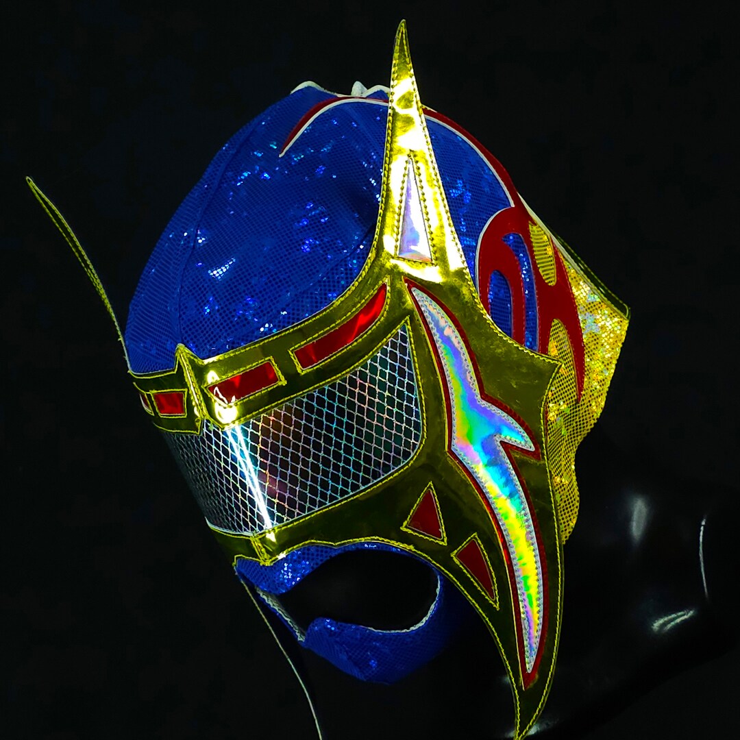 Masque De Lucha Libre Mexicain - Abismo Negro - Bleu Et Noir - Adulte